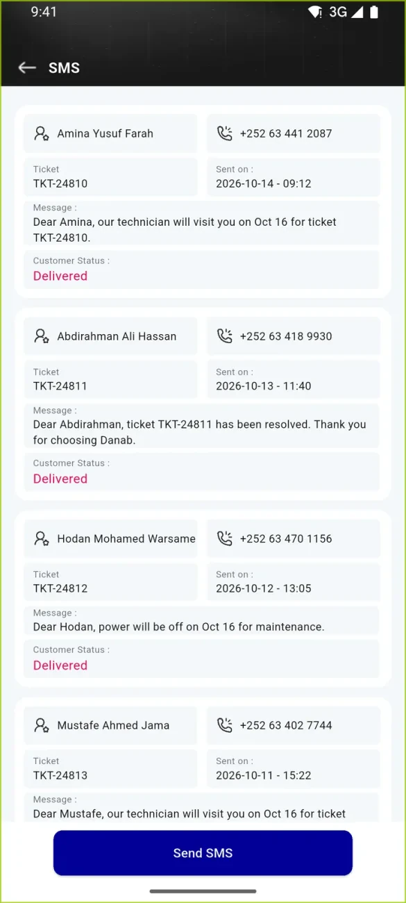 DANAB Customer Care — Screen 8