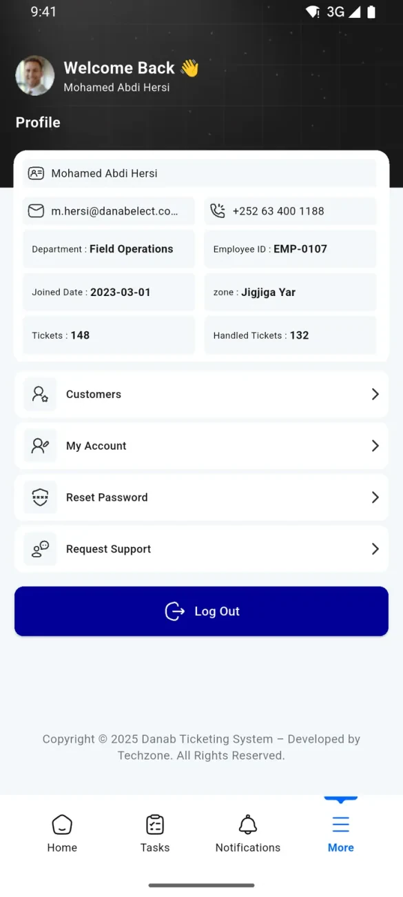 DANAB Customer Care — Screen 11